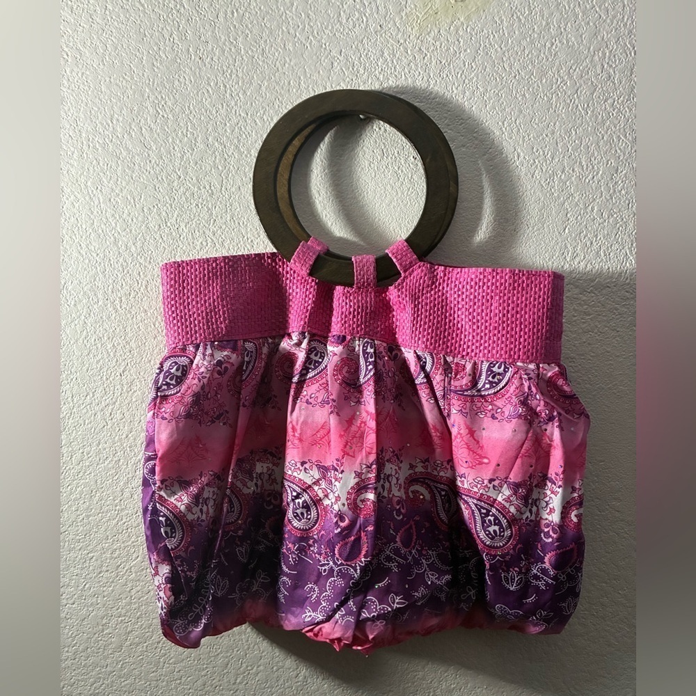 Cruise Club  Pink and Purple Paisley Print Women's Y2K Vibe Bag